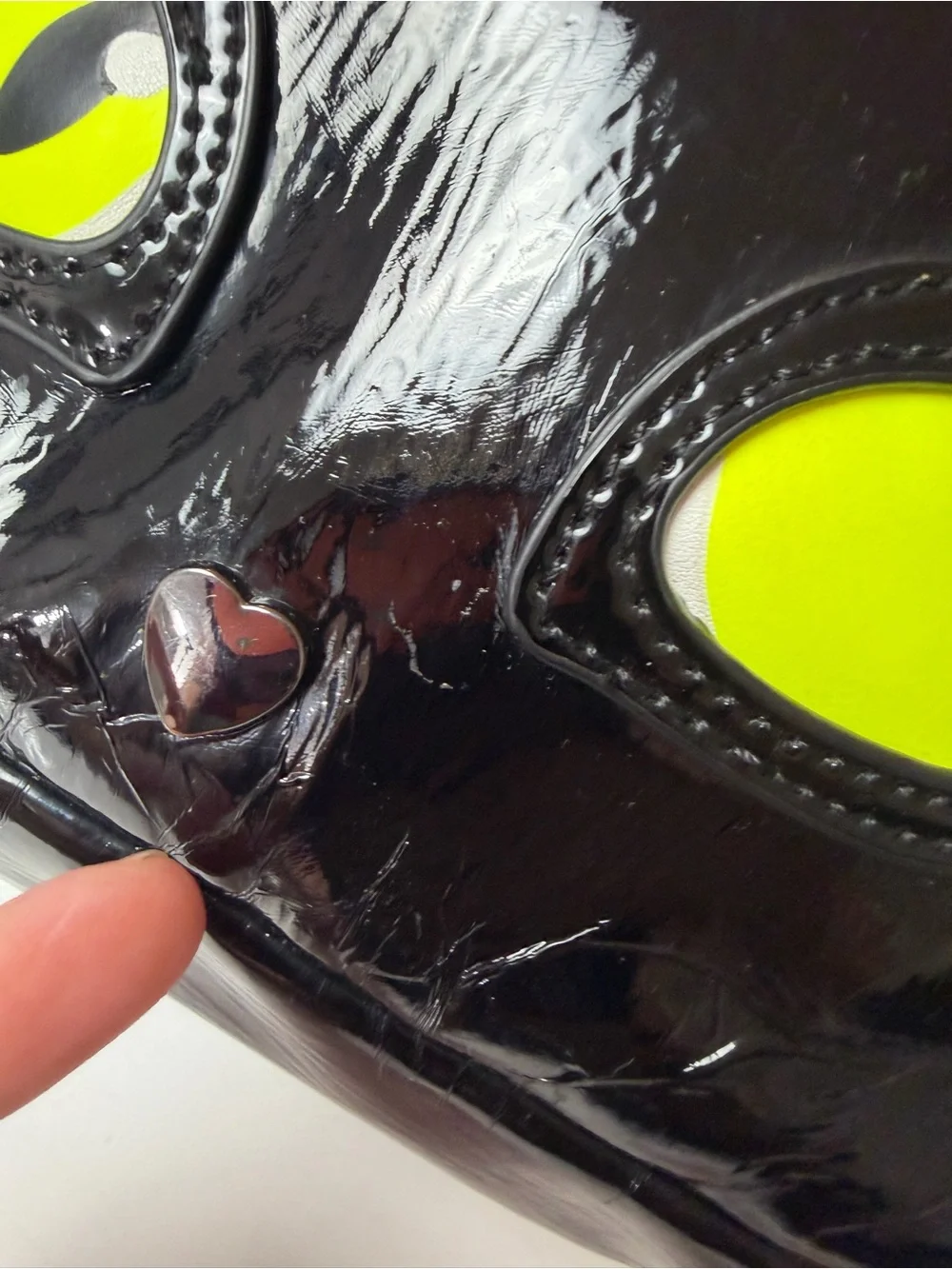 Betsey Johnson Black Glossy Meow In The Dark Cat Eyes Faux Fur Mini Backpack